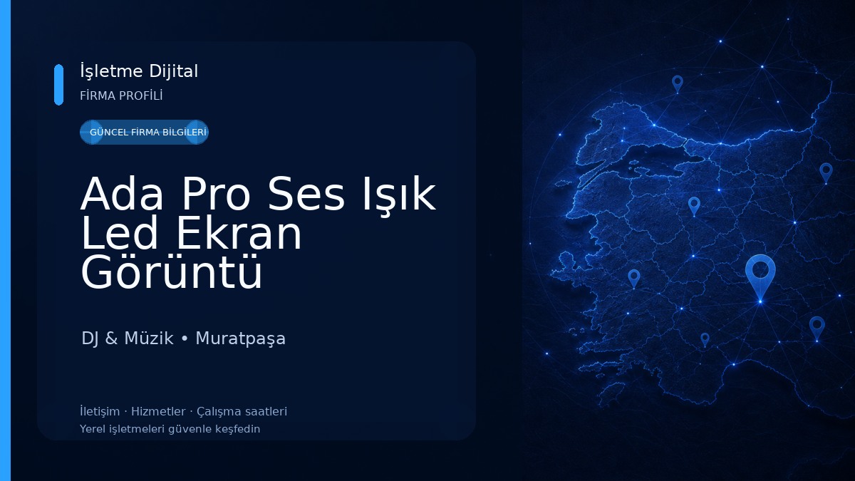Ada Pro Ses Işık Led Ekran Görüntü Sistemleri DJ & Müzik