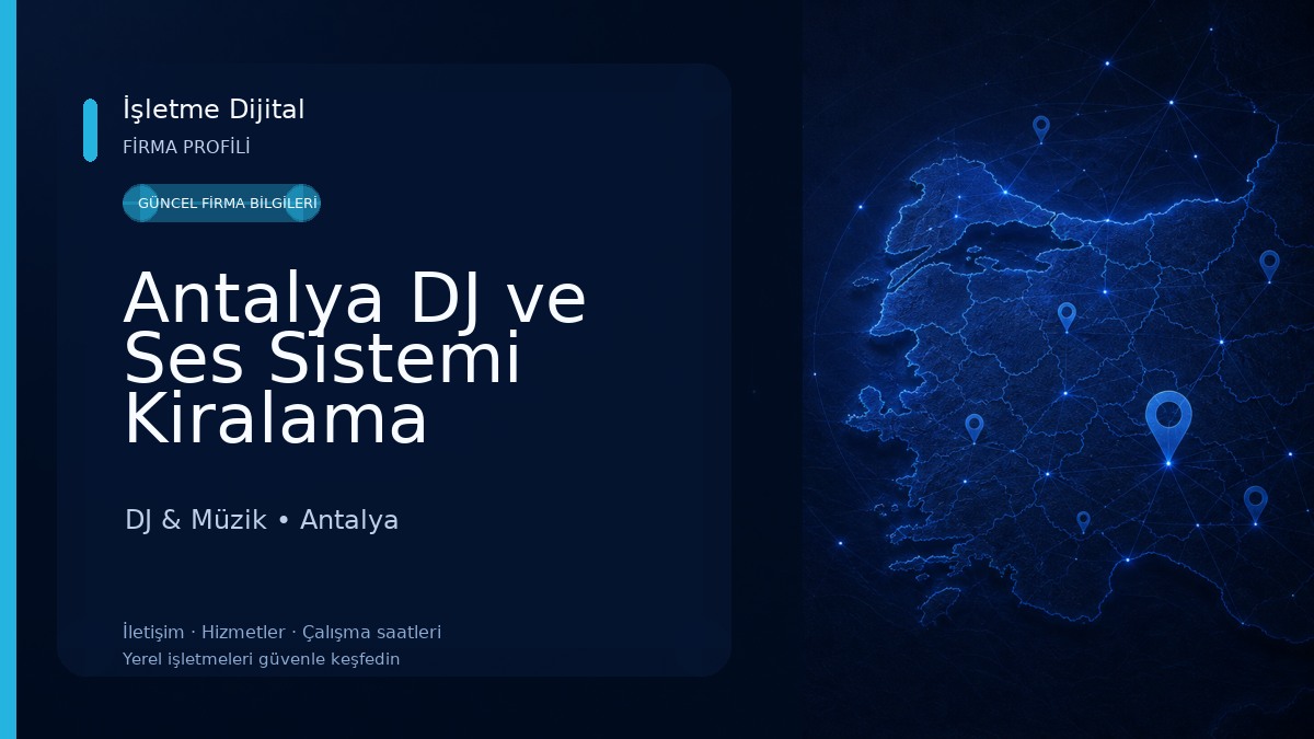 Antalya DJ ve Ses Sistemi Kiralama DJ & Müzik