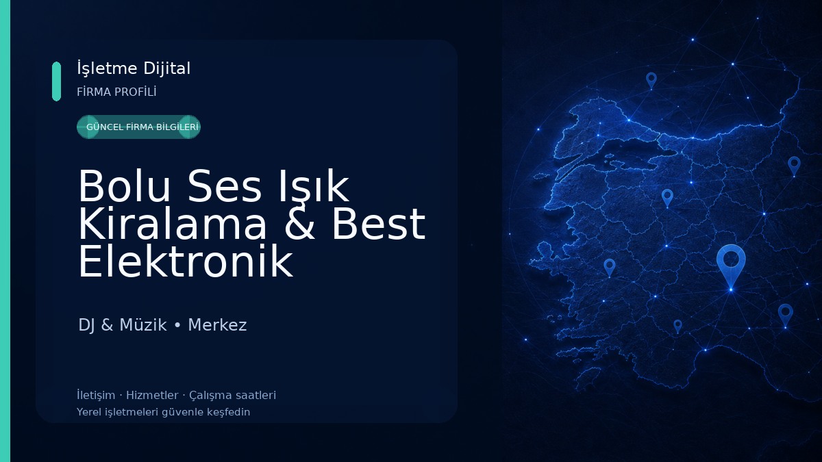 Bolu Ses Işık Kiralama & Best Elektronik DJ & Müzik