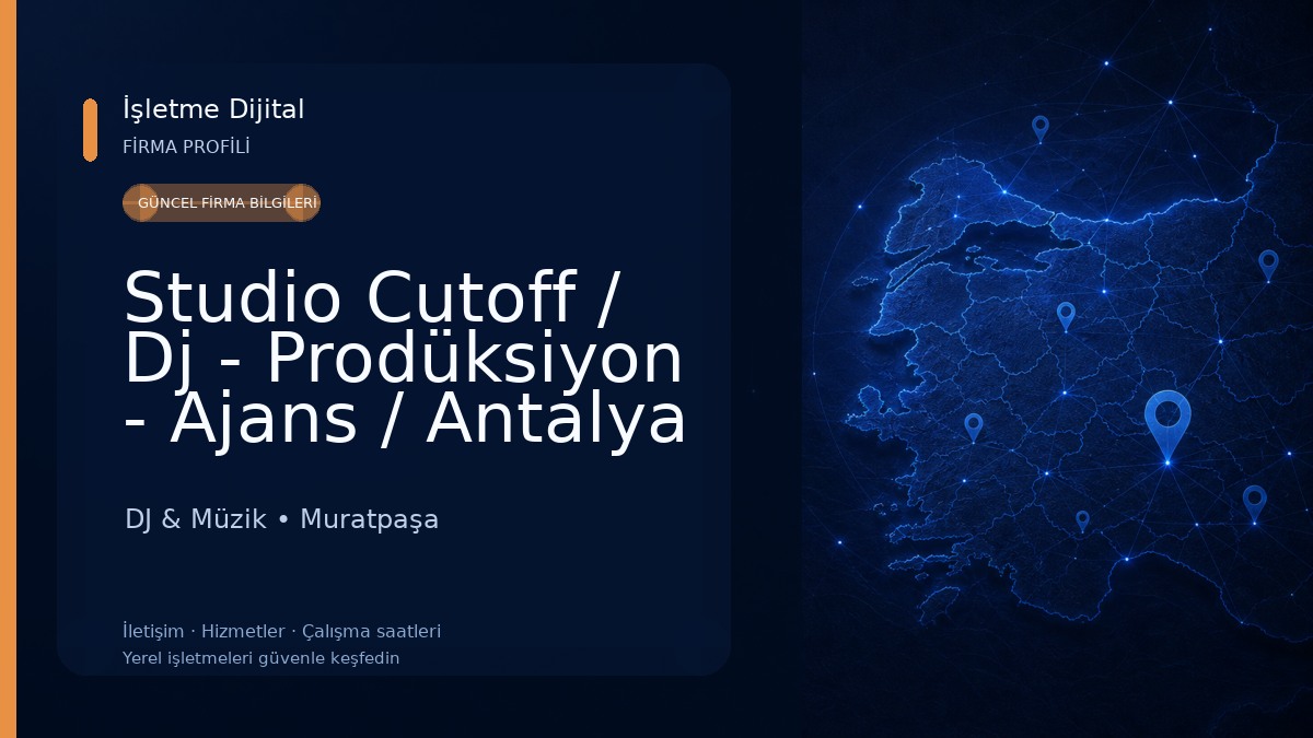 Studio Cutoff / Dj - Prodüksiyon - Ajans / Antalya DJ & Müzik