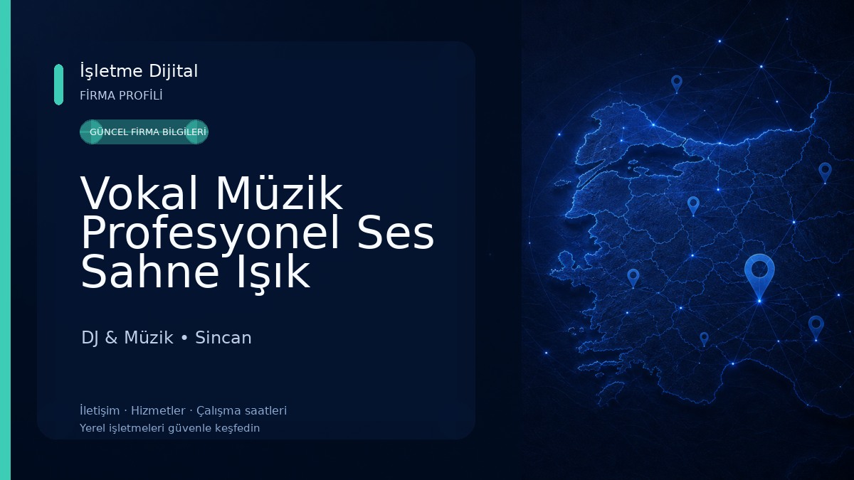 Vokal Müzik Profesyonel Ses Sahne Işık Sistemleri DJ & Müzik